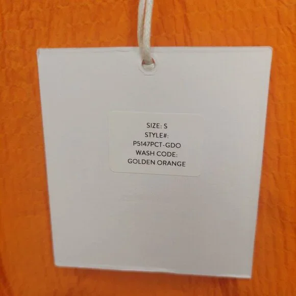 Pistola Womens Golden Orange Sleeveless Crop Top~Side Ties~Textured Fabric~Small - Picture 4 of 9